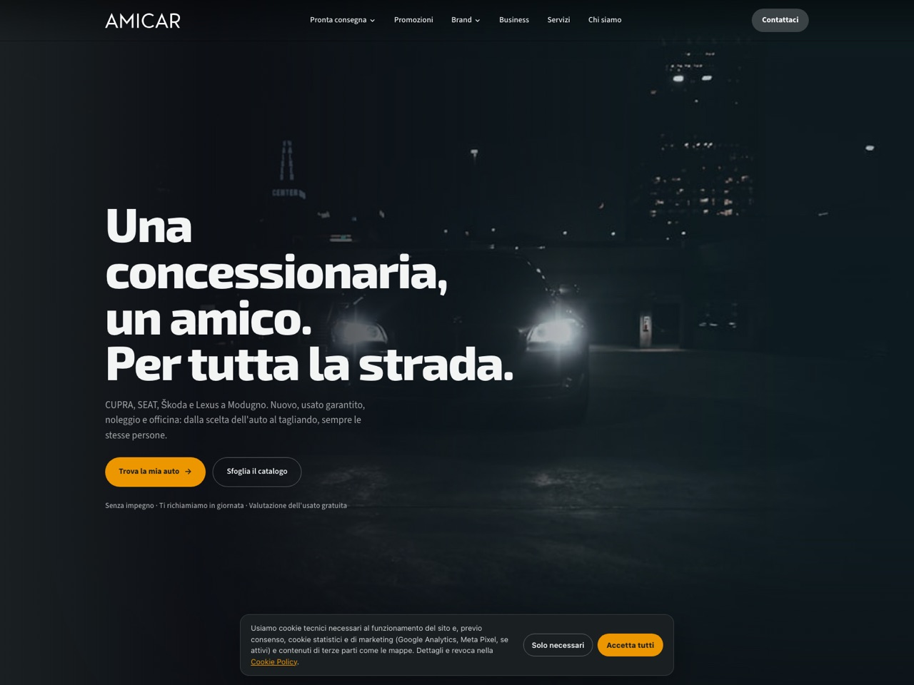 Amicar · Autocity website, homepage