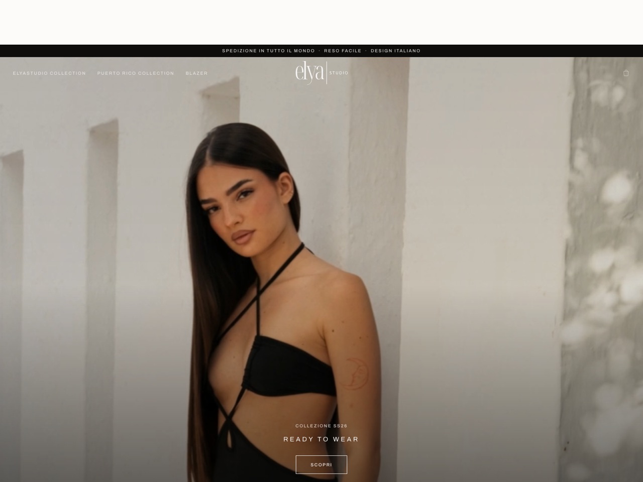 Elyastudio website, homepage